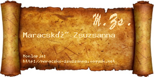 Maracskó Zsuzsanna névjegykártya